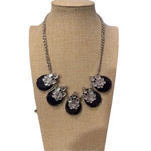 Laura Ashley black gem and rhinestone necklace NWT